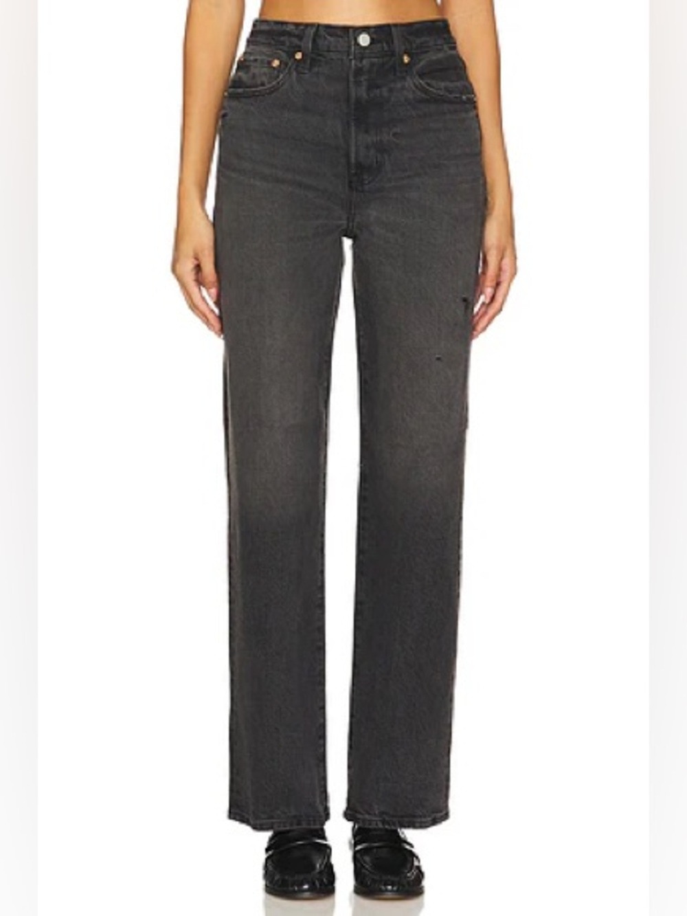 NWT pistola Cassie super High-Rise Straight Jeans - Charcoal Black size 27